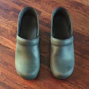 Dansko Women's Black Leather Clogs